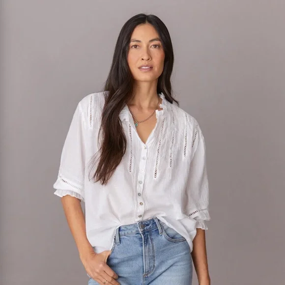 Tops | Sundance Jp And Mattie Melinda Cross Lace Blouse Tops | Sundance Jp And Mattie Melinda Cross Lace Blouse